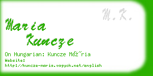 maria kuncze business card